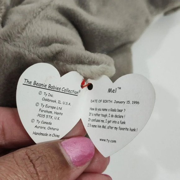 Ty Beanie Babies Mel Koala Bear Plush Stuffed Animal Toy Gray 8 in Hang Tag FLAW - Picture 8 of 11